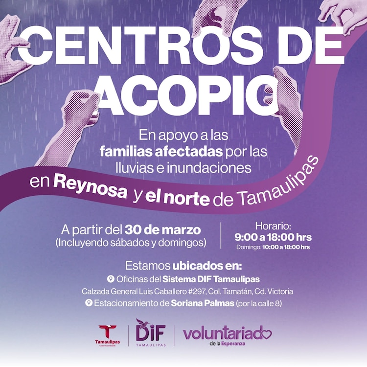 Centros de acopio en Ciudad Victoria.