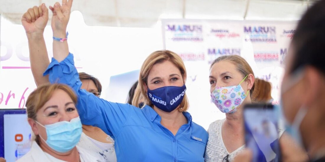 Maru Campos, candidata a la gubernatura por la coalición "Nos Une Chihuahua".