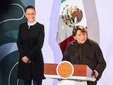 La Presidenta Claudia Sheinbaum y la Gobernadora Delfina Gómez.