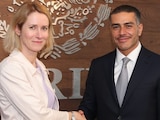 OMAR GARCÍA Harfuch y Kaja Kallas, en reunión, ayer