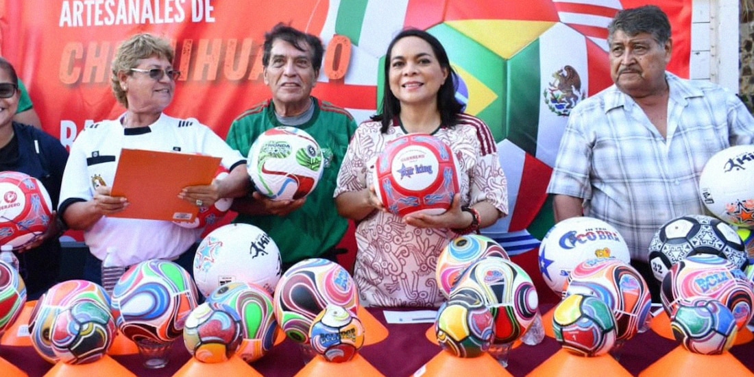 Senadora Beatriz Mojica Morga anuncia que busca abrir el mercado a los balones artesanales de Chichihualco.