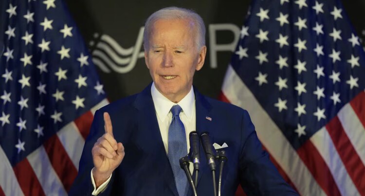 El expresidente Joe Biden, en Chicago, ayer.