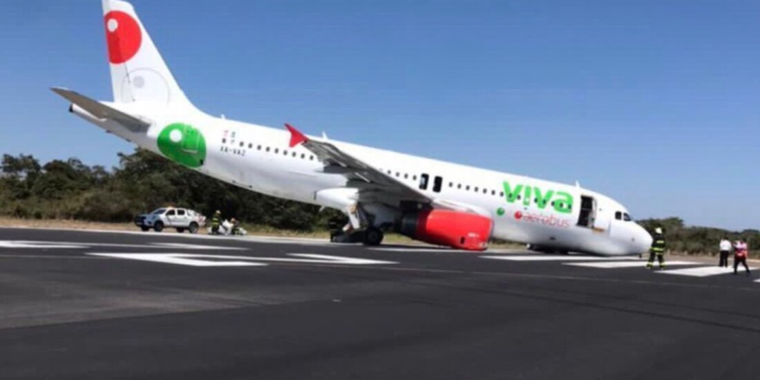 El avión pertenece a la compañía Viva Aerobús