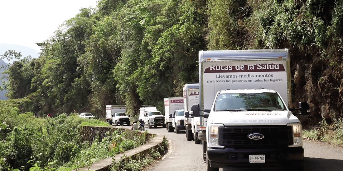 LAS RUTAS de la Salud, captadas el 28 de marzo, llevan medicamentos a Veracruz