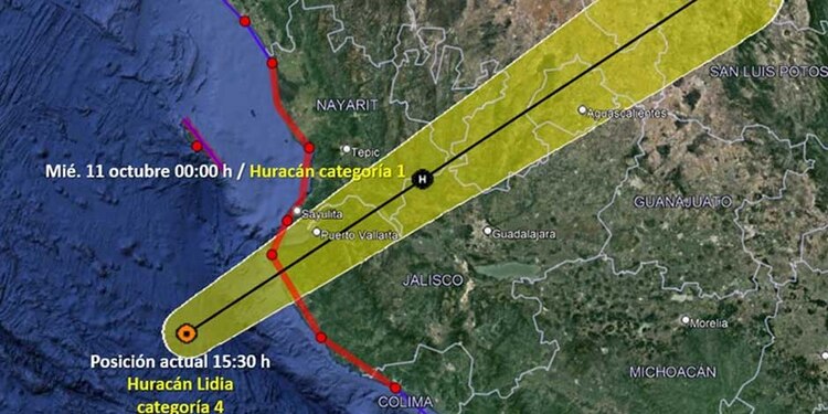 Huracán 'Lidia' ya es categoría 4