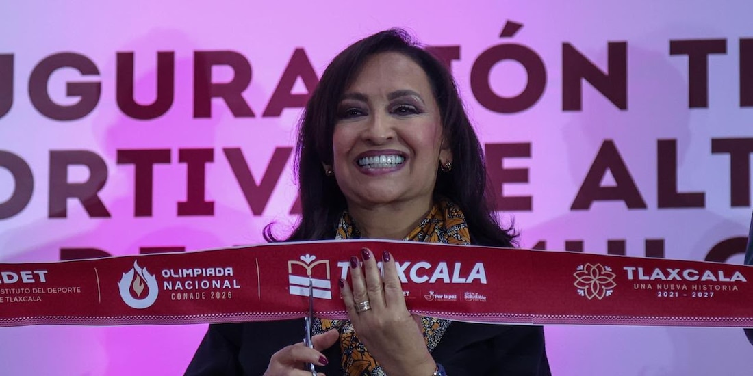 La gobernadora de Tlaxcala, Lorena Cuéllar Cisneros.