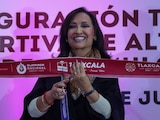 La gobernadora de Tlaxcala, Lorena Cuéllar Cisneros.