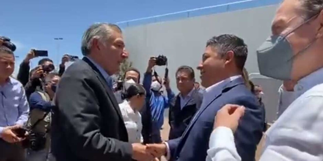 El titular de Segob, Adán Augusto López y el gobernador de SLP, Ricardo Gallardo