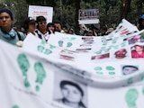 Familias buscadoras se concentran en la Glorieta de los Desaparecidos.