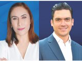 Los aspirantes a presidir el CEN del PAN, Adriana Dávila y Jorge Romero, en fotos de archivo.