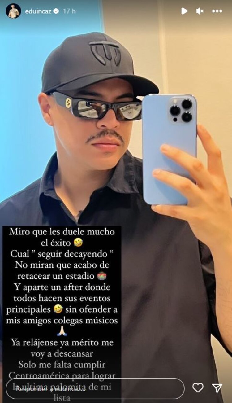 Mensaje de Eduin Caz en Instagram
