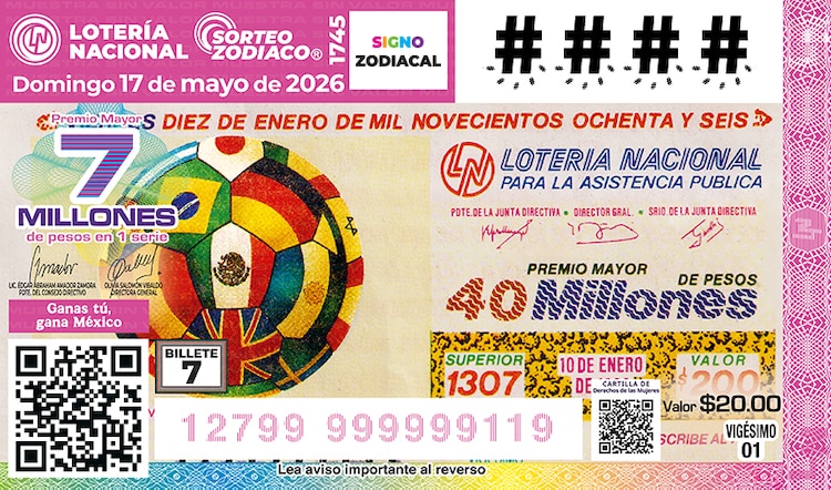 El Sorteo Zodiaco 1745 está dedicado al Mundial 2026 7-8 del Álbum Retro Lotería Nacional y el Futbol 2026.