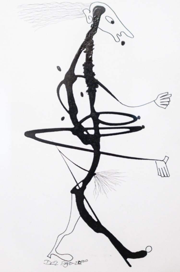 Algunos de los dibujos que se exhiben en la muestra