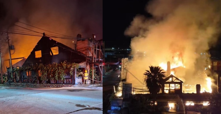 Fotos del incendio del restaurante "La Estancia", ubicado en Playas de Rosarito