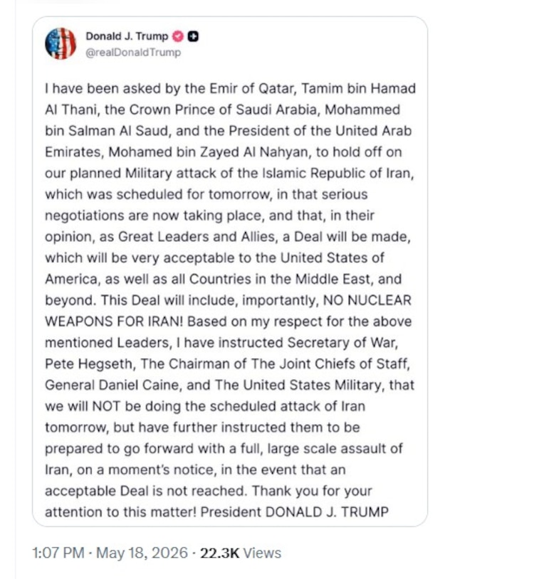 Mensaje del Presidente de EU.