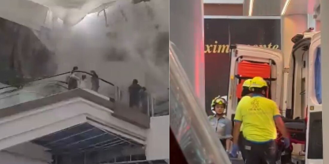 Cinco personas resultaron lesionadas, tras la caída del techo en la Plaza Áuriga.
