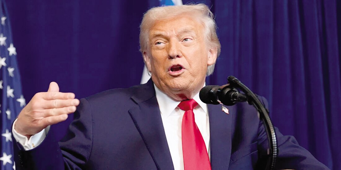 Donald Trump durante una conferencia de prensa en Palm Beach, Florida, ayer.