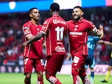 Helinho celebrando su anotación en la Leagues Cup.