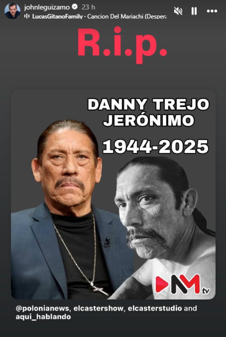 John Leguizamo, compartió una foto en donde lamentaba la muerte de Machete