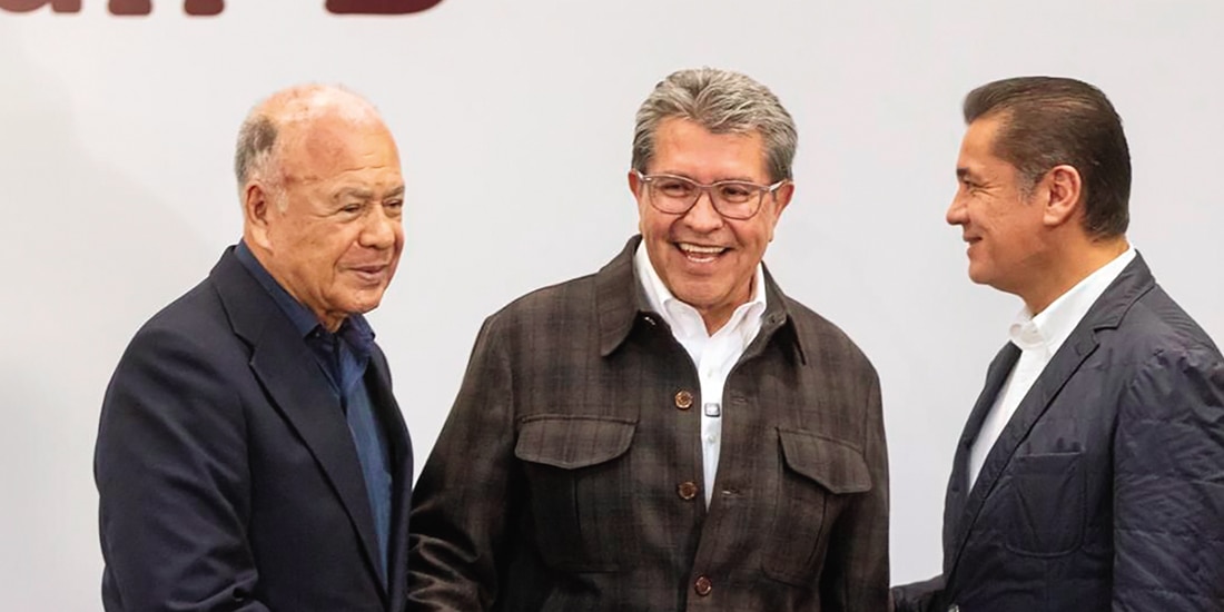 De izq. a der.: Alberto Anaya, Ricardo Monreal y Carlos Alberto Puente, el pasado domingo.