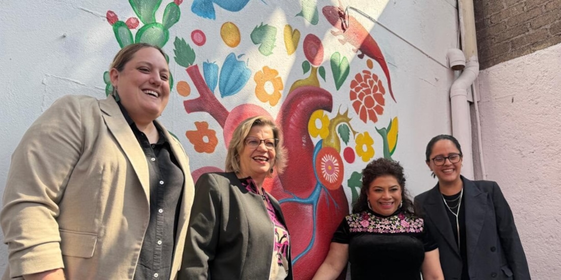 Clara Brugada en la apertura del Centro de Cuidados de las Emociones, ayer.