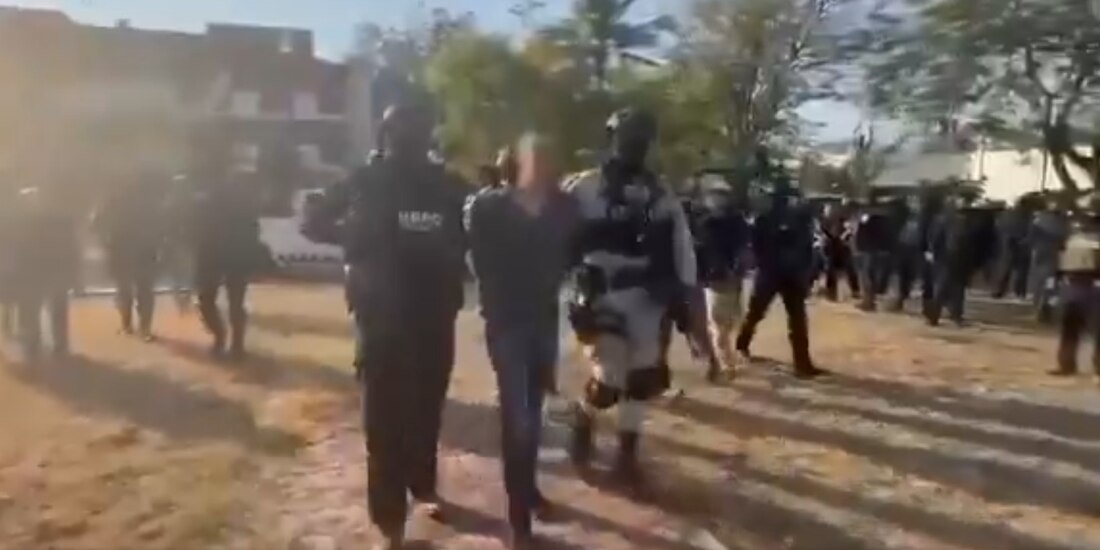 Momento de la detención del presunto criminal.