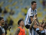 Ángel Di María en la victoria ante Brasil en 2023