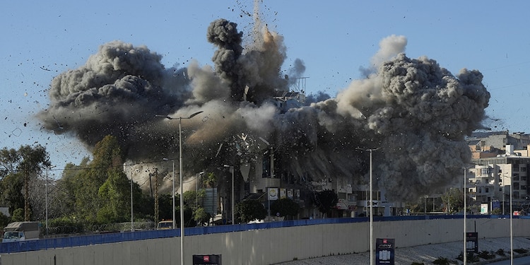 Un ataque israelí contra un edificio en Beirut, esta semana.