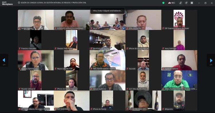 Reunión virtual con la gobernadora Evelyn Salgado.