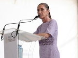 La Presidenta Claudia Sheinbaum Pardo durante su gira de rendición de cuentas, el 5 de septiembre de 2026.