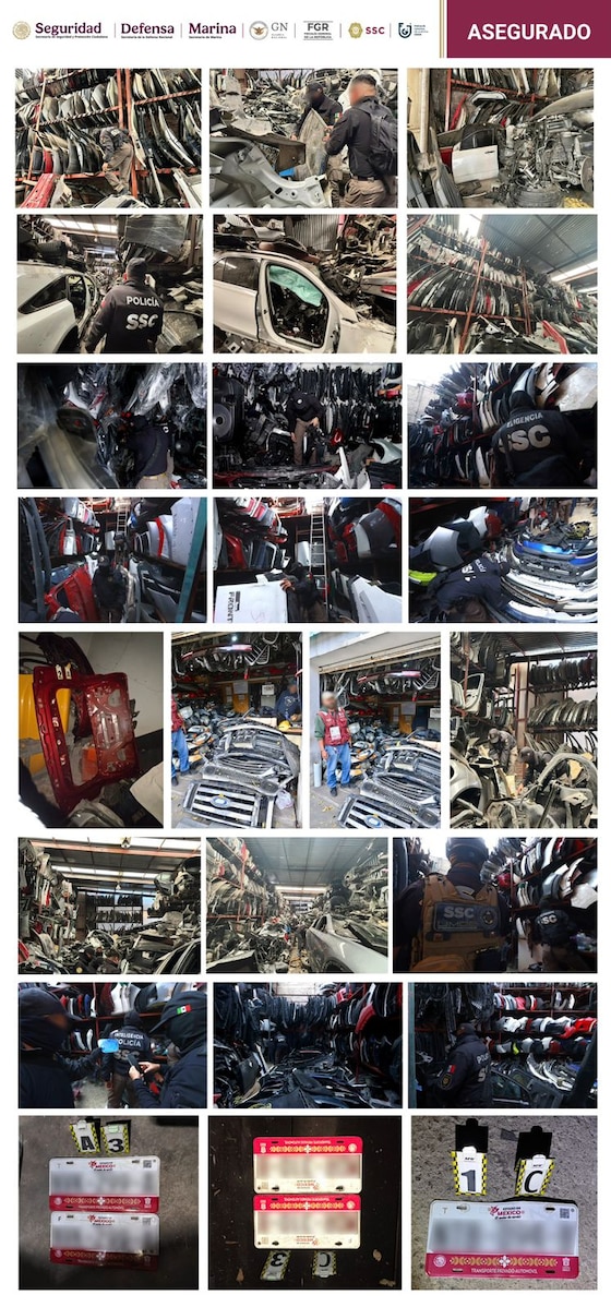 Aseguran más de 1,800 toneladas de autopartes en operativo capitalino.
