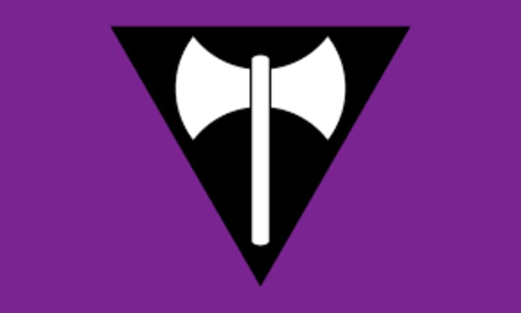 Bandera lesbiana labrys