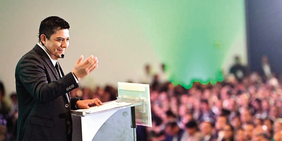 RICARDO Gallardo, ayer, en su informe