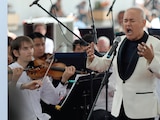 EL TENOR MEXICANO, ayer, durante la apertura de la FILAH