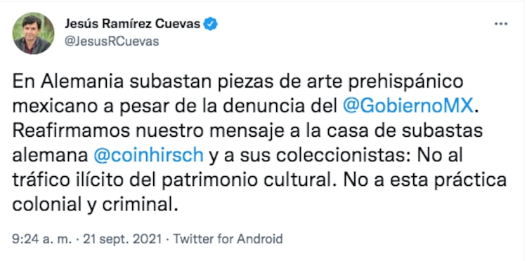 Pronunciamiento del Vocero de Presidencia acerca de la subasta en Alemania.