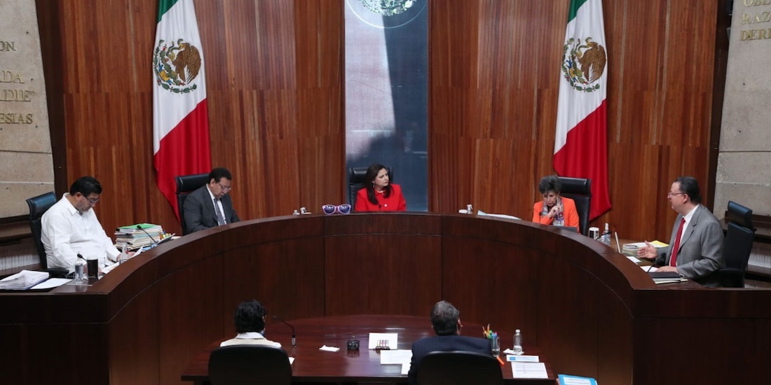 Sesión de la Sala Superior del Tribunal Electoral, ayer.