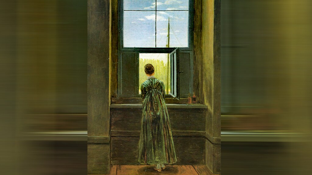 Caspar David Friedrich, Mujer en la ventana, óleo, 1822.
