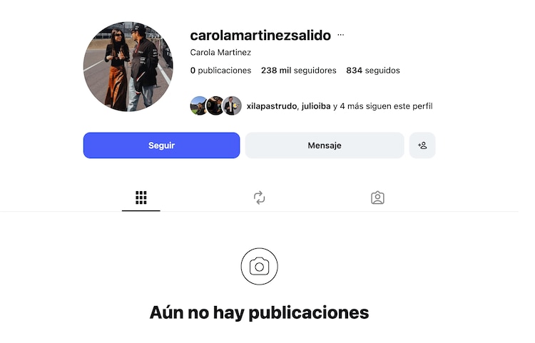 El Instagram de Carola Martínez antes del GP de México de F1 2026