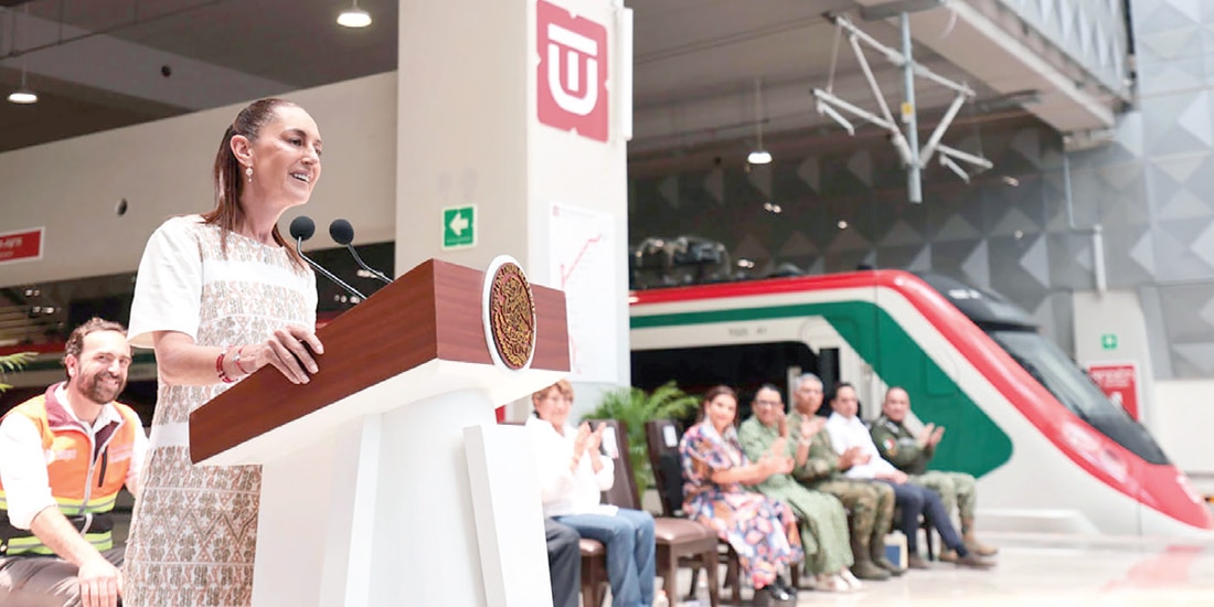 SHEINBAUM, ayer, con la gobernadora del Edomex, la Jefa de Gobierno y parte del gabinete