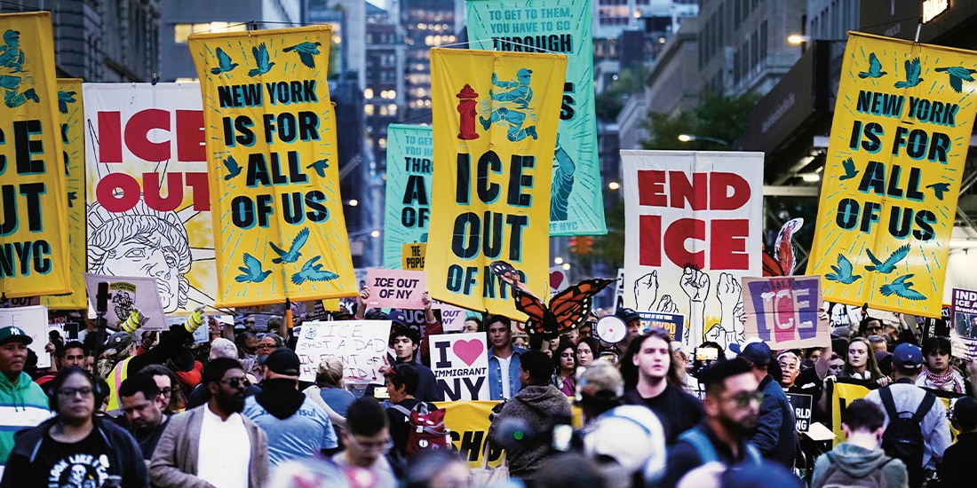 PROTESTA en NY contra agentes del ICE, luego de que dispararan a un hombre, el pasado 9 de octubre.