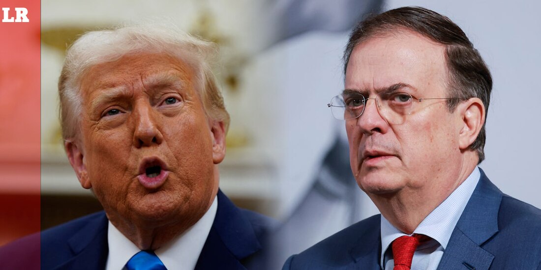 A la izquierda, el presidente de Estados Unidos, Donald Trump; a la derecha, el secretario de Economía, Marcelo Ebrard.