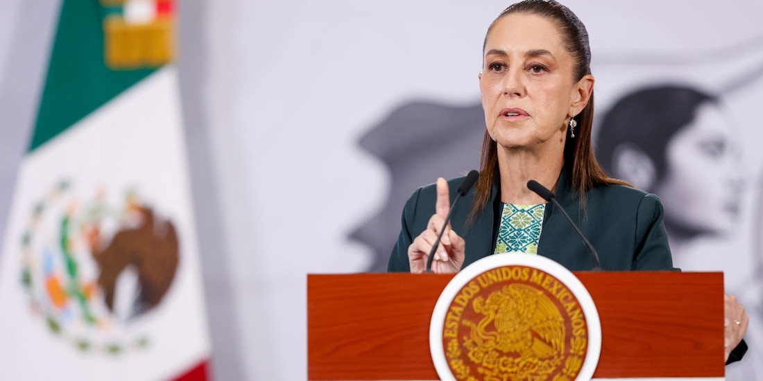 Presidenta Claudia Sheinbaum durante una de sus conferencias matutinas.