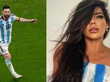 Suzy Cortes se inspiró y motivó a Messi con un tremendo atuendo.