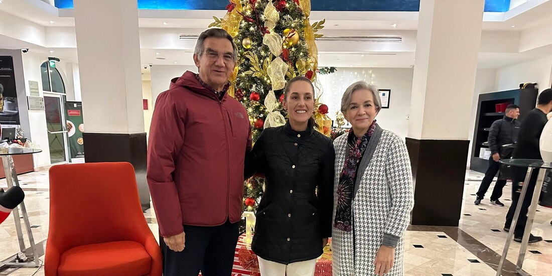 La Presidenta Claudia Sheinbaum fue recibida por el gobernador Américo Villarreal.