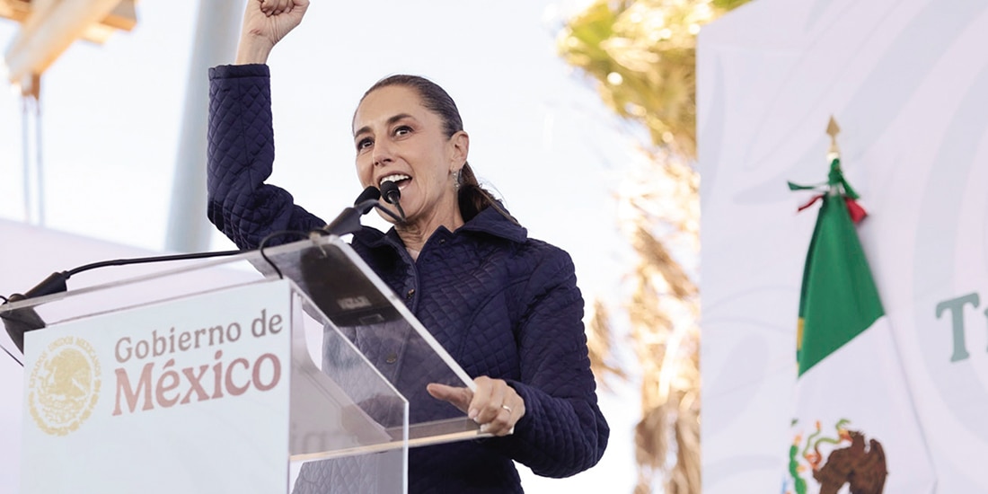 CLAUDIA Sheinbaum, ayer, en Baja California