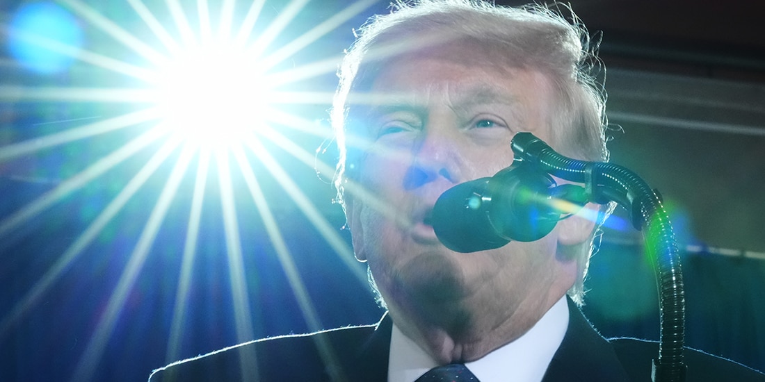 El presidente Donald Trump pronuncia un discurso en el Rockland Community College, el viernes 22 de mayo de 2026, en Suffern, Nueva York.
