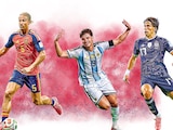 En la imagen, los futbolistas Alex Baena, Marcos Llorente, Julián Álvarez y Giuliano Simeone