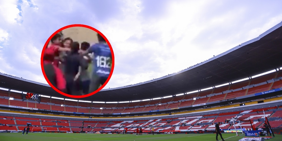 Una pelea campal se presentó entre Atlas y Monterrey en la categoría Sub-17.