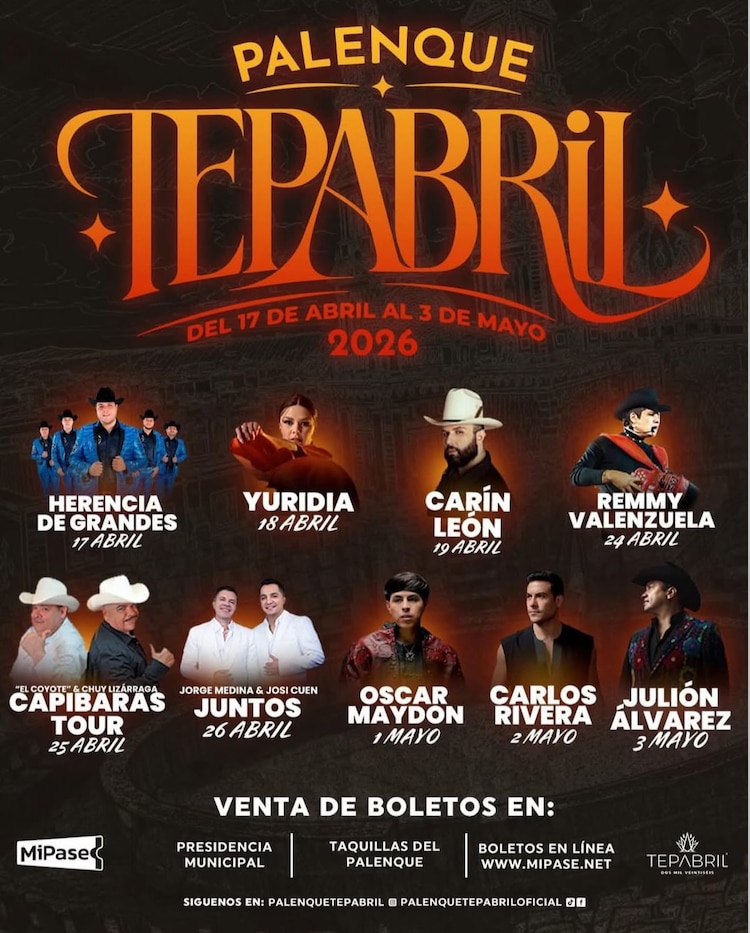 Cartelera Palenque Tepabril 2026