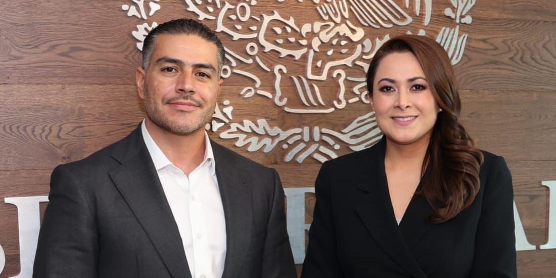 Tere Jiménez y Omar García Harfuch acuerdan fortalecer estrategia de seguridad en Aguascalientes.
